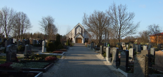 Blick auf den Friedhof von Hagenbüchach
